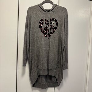 Skull Cashmere Gray Heart Snake Sweater Dress